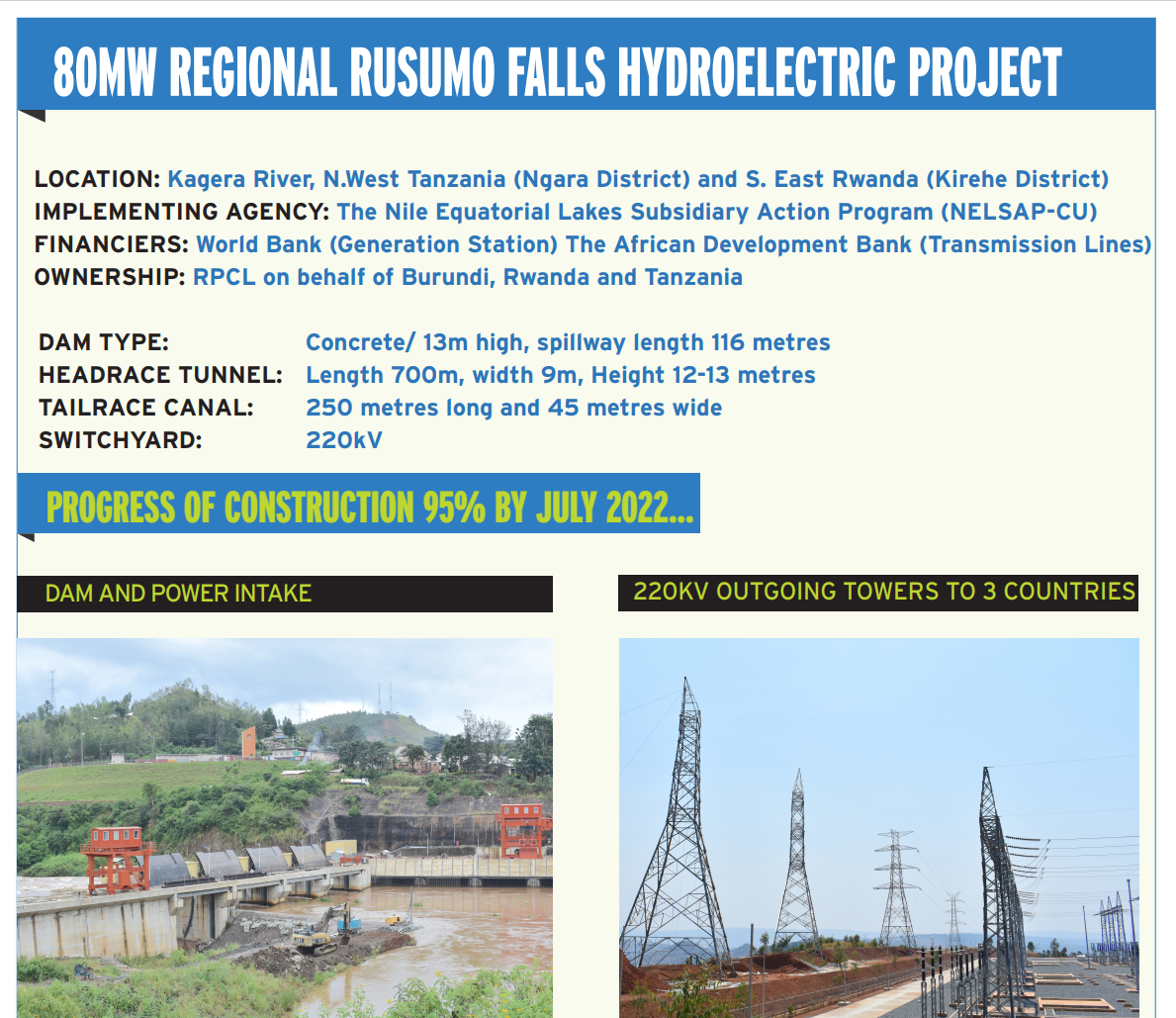 Cover Regional Rusumo Falls Hydroelectric Project Poster August 2022